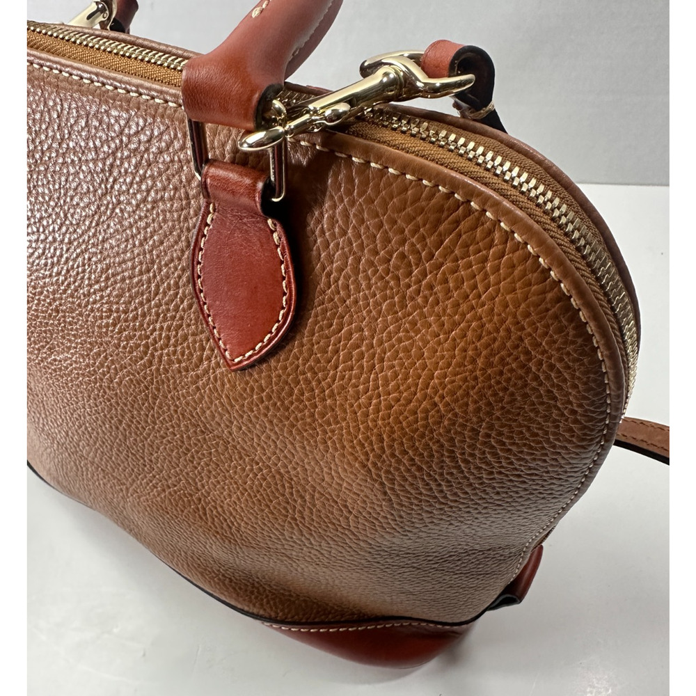Dooney & Bourke Pebble Grain Zip Zip Satchel Tan Brown Purse Leather Handbag - Picture 11 of 16